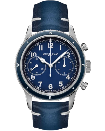 Montblanc Automatic Chronograph Blue on leather (watches)